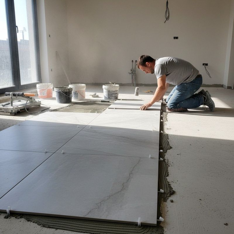 Slate Tile Floor Installation detail